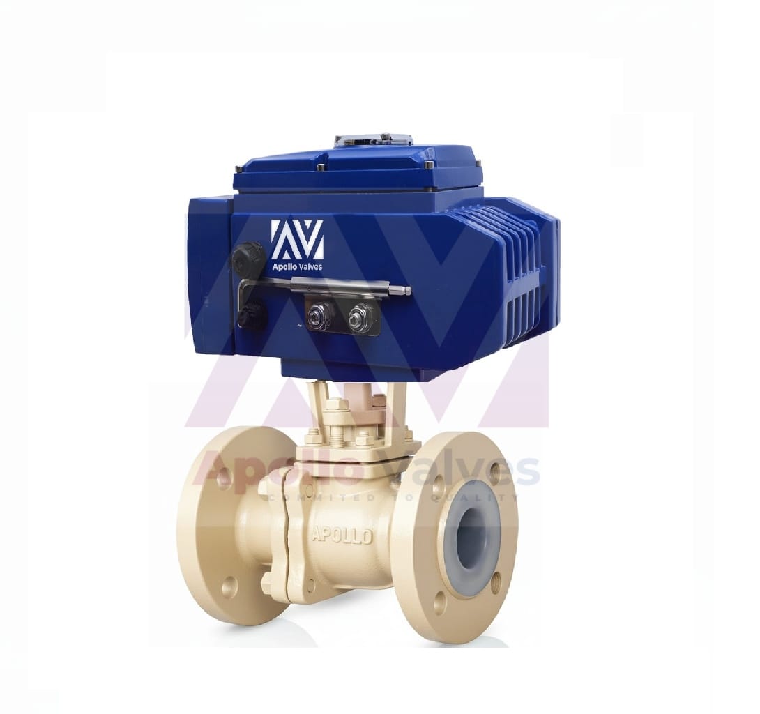 PTFE (FEP-PFA) Lined Ball Valve with Electric Actuator