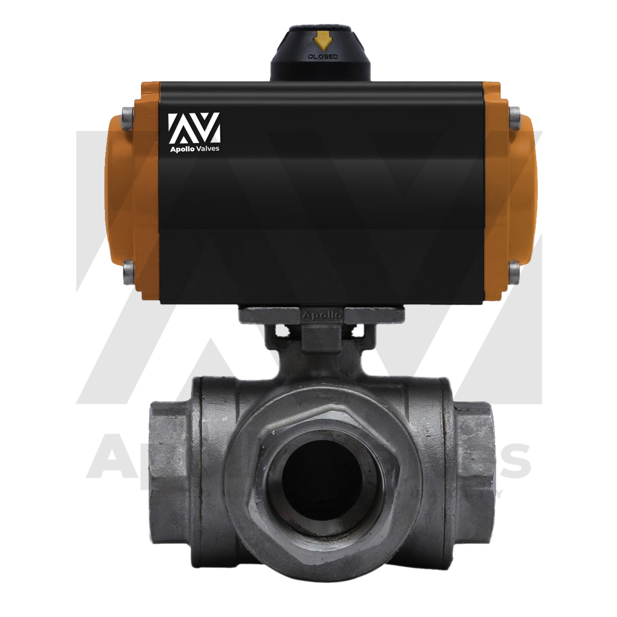 Pneumatic Actuator Operated 3Way -4way Ball Valve